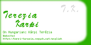 terezia karpi business card