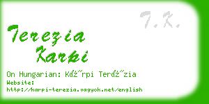 terezia karpi business card